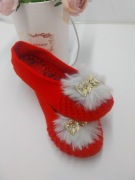 Kapcie papcie laczki handmade ręcznie robione koronka czerwone 39