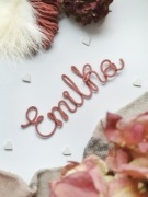 Imię, napis 6 liter, rozmiar M, ze sznurka i drutu, na ścianę