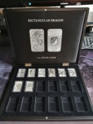Komplet Srebrny sztabko monet Smok Rectrangular Dragon 1oz 2018 - 2025