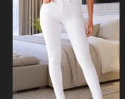 Spodnie rurki skinny białe push up elastyczne seksowne Bershka 36