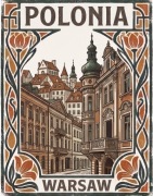 Koszulka Męska Unisex Nadruk Warszawa Retro Vintage S-XXL