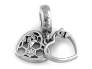 Zawieszka srebrna 925 dwa serca charms do bransoletki