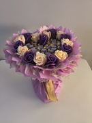 Bukiet serce z różami mydlanymi Milk prezent Dzień Kobiet Walentynki okazja