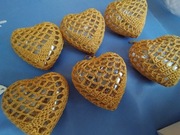 Serca małe złote na szydełku rękodzieło 8 cm ozdoba świąteczna zestaw 