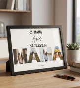 Wyjątkowy prezent na dzień Mamy plakat a4 z ramką MAMA