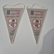 Proporczyk proporczyki Wałcz 1969 r 2 sztuki 