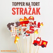Personalizowany Topper Na Tort "Strażak"