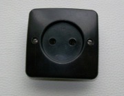 PRL Gniazdo natynkowe czarne BAKELIT