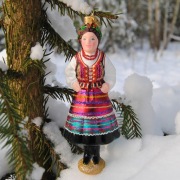 Lublinianka - figurka w stroju regionalnym - szklana bombka handmade