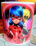 Nowy kubek Ceramiczny Miraculous Biedronka I Czarny Kot prezent 