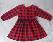 Sukienka dla dziewczynki czerwona krata Mrofi 80
