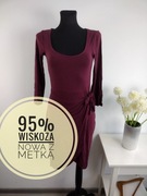 ELEGANCKA BORDOWA SUKIENKA ANNA FIELD S WISKOZA 95%