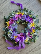 Wianek na drzwi dekoracja ozdoba prezent kwiaty wianek wiosna 