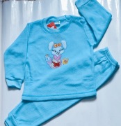 Piżama dres niebieski 110 frotka ocieplona