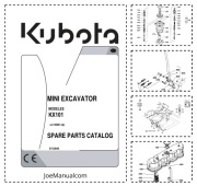 Kubota KX101 Mini Excavator Parts Catalog Katalog części, schematy budowy