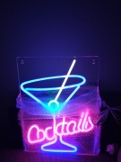 Obraz neon,LED  z motywem kieliszka