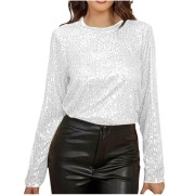 Grace Karin top biała bluzka imprezowa rozm. 42 XL odkryte drapowane plecy