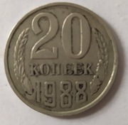 + Rosja CCCP - 20 Kopiejek 1988 - RZADKA !