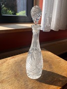 Szlifowana karafka vintage z efektem krakelury – z korkiem, ozdobna