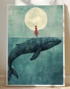 Plakat na materiale winylowym 40x60 wieloryb 