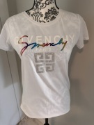T-shirt damski Givenchy Paris biały logo kryształki L stylowy