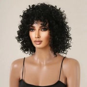 Peruka bob kręcone czarna 