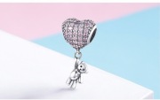 Pandora Charm Moments zawieszka koralik serce miłość love cyrkonie miś