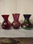 Wazony szklane Lauscha szkło 3 szt