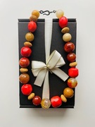 Korale naszyjnik koralowy z kamieni naturalnych i ozdobnych 48 cm 