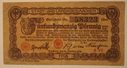 25 Pfennig 1918 STADT LANDKREIS AACHEN,  NIEMCY  