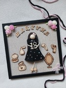 Prezent na osiemnastkę ramka ręcznie robiona 18 urodziny makrama