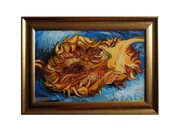 Vincent van Gogh ,"Dwa ścięte słoneczniki", ręcznie malowany, farby olejne