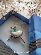 Broszka baletnica biel i mięta