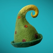 zakręcona zielona czapka z filcu wełnianego do sauny, MAMOFAKTURA