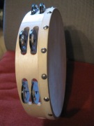 Drewniany tamburyn -bębenek,podwójny,nowy,średnica 25 cm
