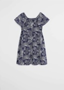 MANGO granatowa sukienka w liście i kwiaty jak nowa 3x ubrana r 140 10 lat