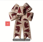 Zestaw świąteczny Boże Narodzenie woreczki jutowe kokardy wstążka 6 metrów