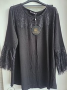 bluzja tunika czarna koronka r. 44 46 48