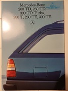 Prospekt Mercedes Benz Klasa E. W124.200TD-300TE. 1985r. UNIKAT