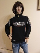 DALE OF NORWAY damski sweter norweski czarny we wzór 100% wełna_ M