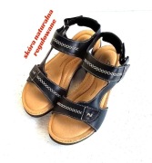 Czarne skórzane sandały Clarks regulowane zapięcia r. 39