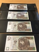 4 x Banknot 10zł UNC z 2012 roku seria AA!