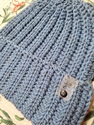 Czapka damska z wełny merynosa 100% handmade merino 