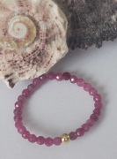 Pierścionek z rubinu I pozłacanego srebra 925