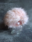 Różowa futrzana czapka, zimowy toczek, rozm. 55 cm