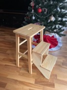 Nowe, Ręcznie robione, Drewniane składane wysokie krzesło.