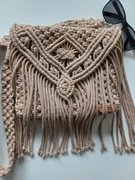 Mała torebka,  handmade, makrama, kolor beżowy 