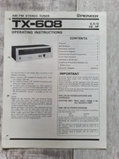 Tuner Pioineer TX-608 Instrukcja obsługi 