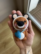  Miś Panda z Serduszkiem Brelok/Zawieszka Wełna 100%