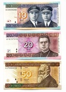 Litwa 10, 20, 50 litów 2003-2007 P.67-69 Rzadkie 